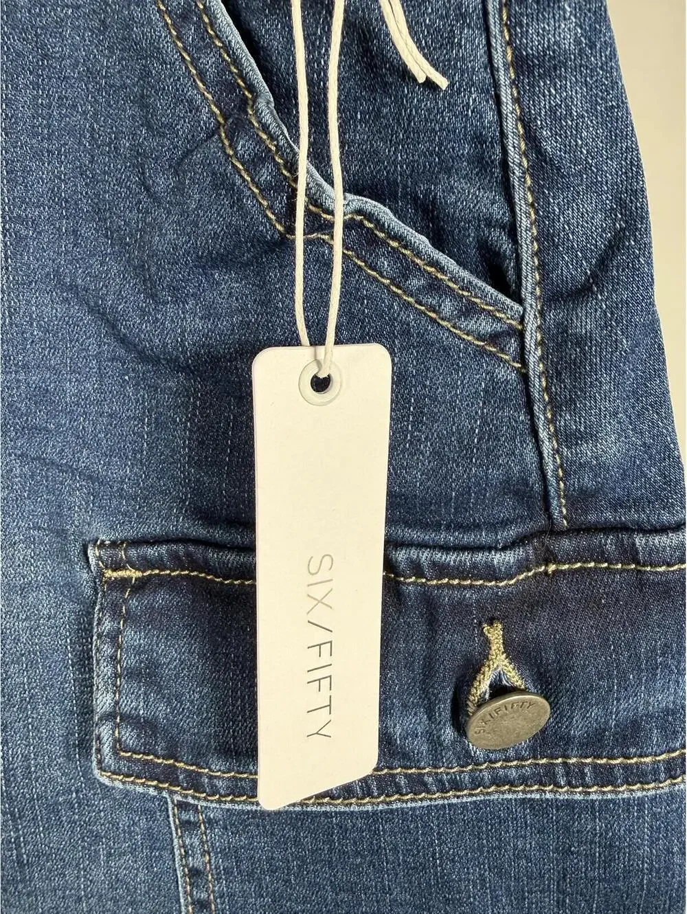NWT Six Fifty Kyra Cargo Denim Mini Skirt Dark Wash Size XS - Picture 7 of 9